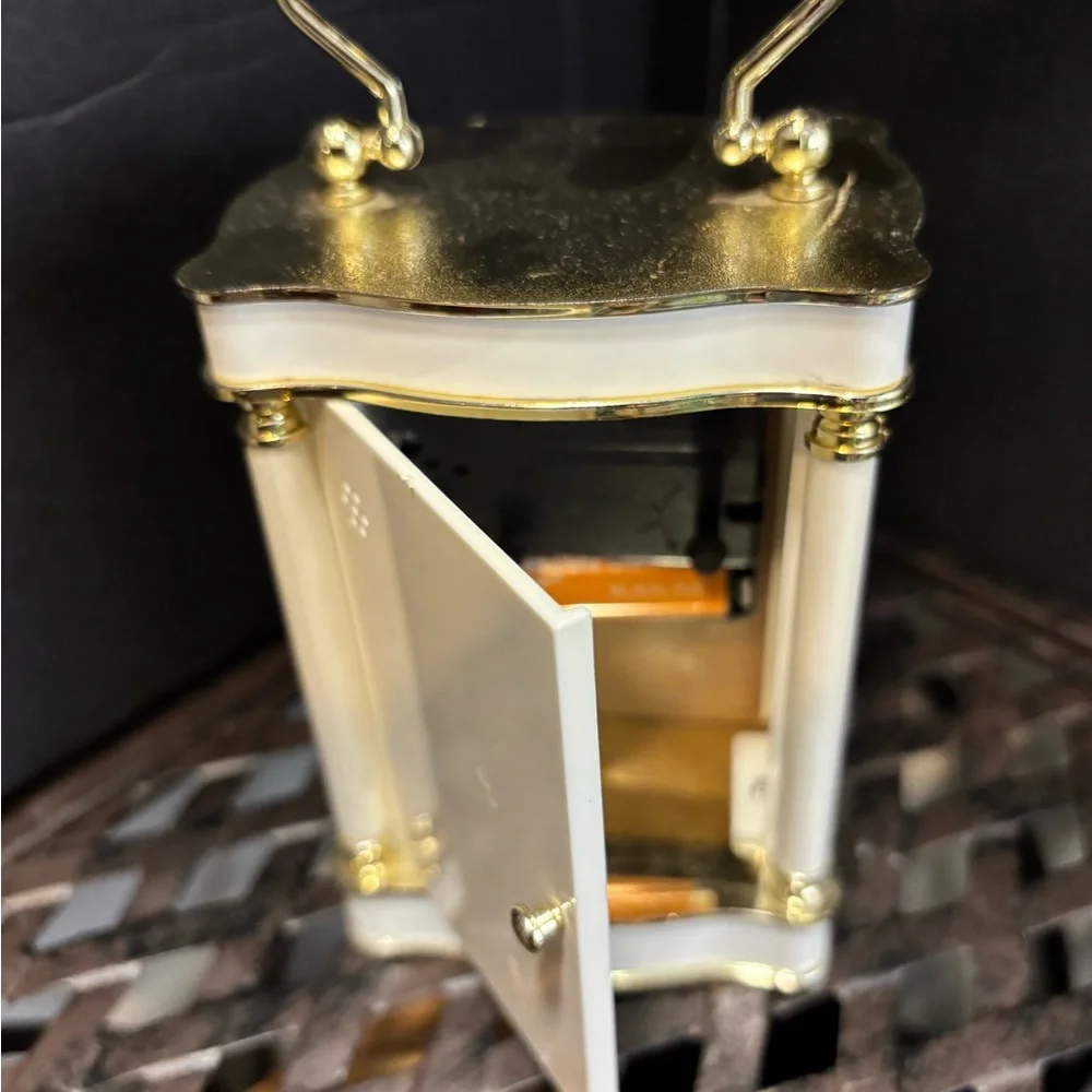 Gold & White VTG Table Clock